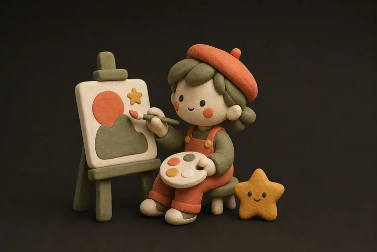 Make art — ChoreCred clay illustration