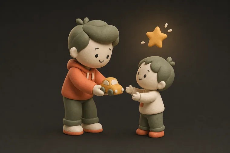 Help someone — ChoreCred clay illustration