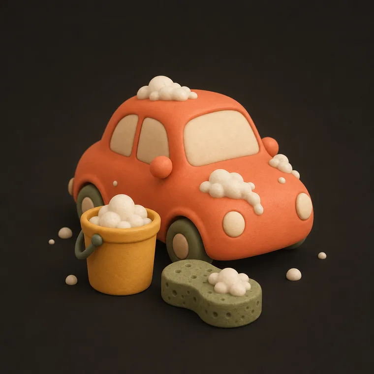 Wash the car — ChoreCred clay illustration