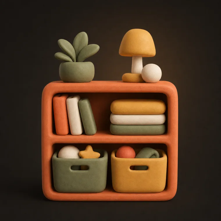 Clean your room — ChoreCred clay illustration