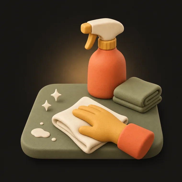 Wipe the counters — ChoreCred clay illustration