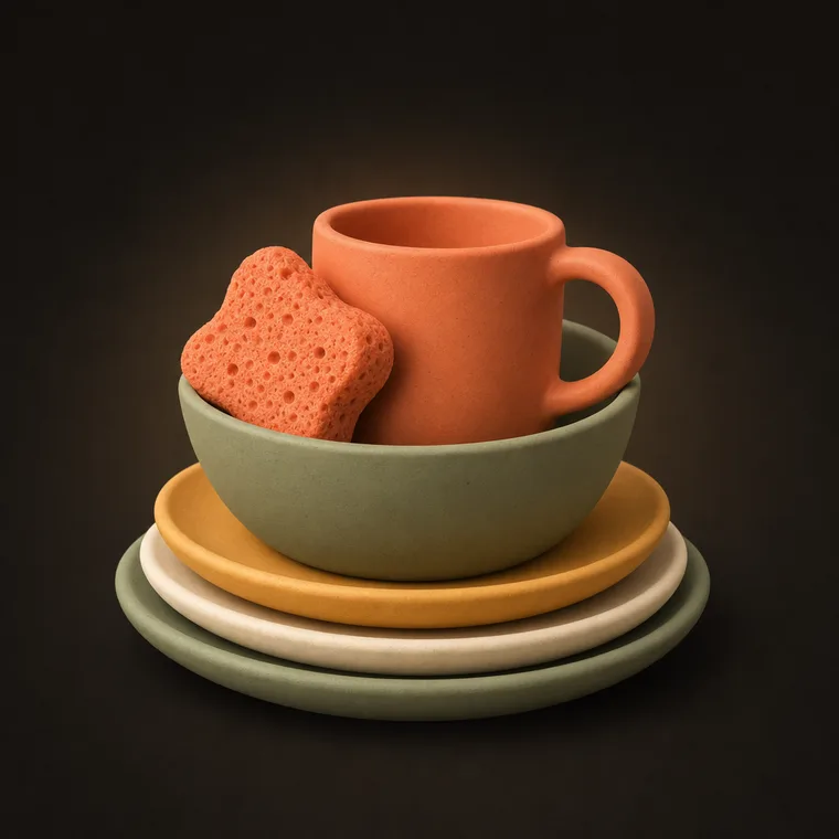 Do the dishes — ChoreCred clay illustration