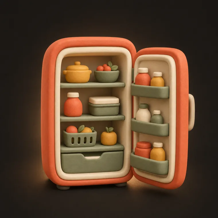 Clean the fridge — ChoreCred clay illustration