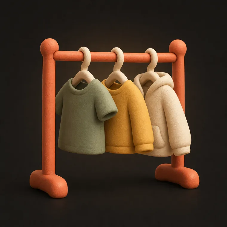 Hang up clothes — ChoreCred clay illustration