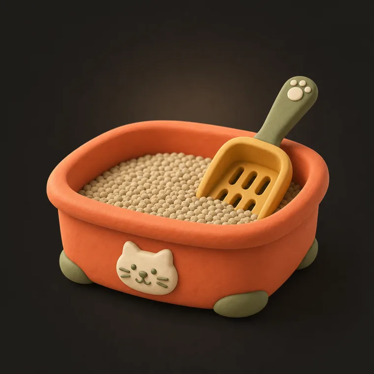 Scoop the litter — ChoreCred clay illustration