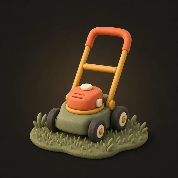 Mow the lawn — ChoreCred clay illustration