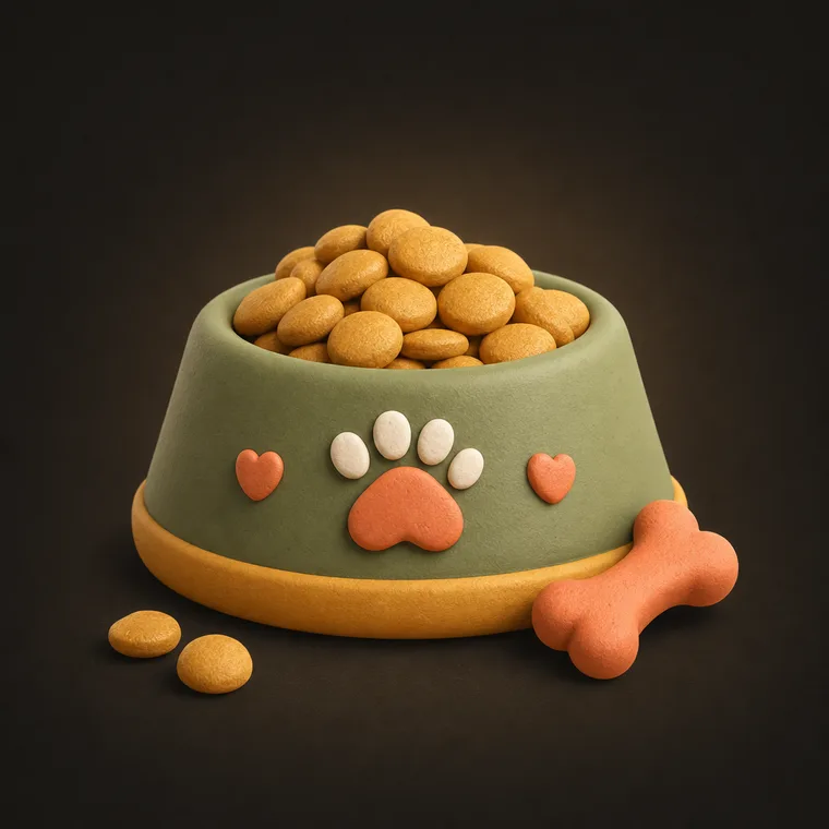 Feed the pet — ChoreCred clay illustration