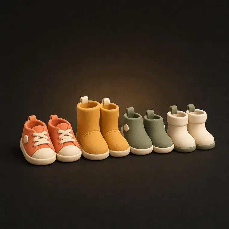 Tidy shoes — ChoreCred clay illustration