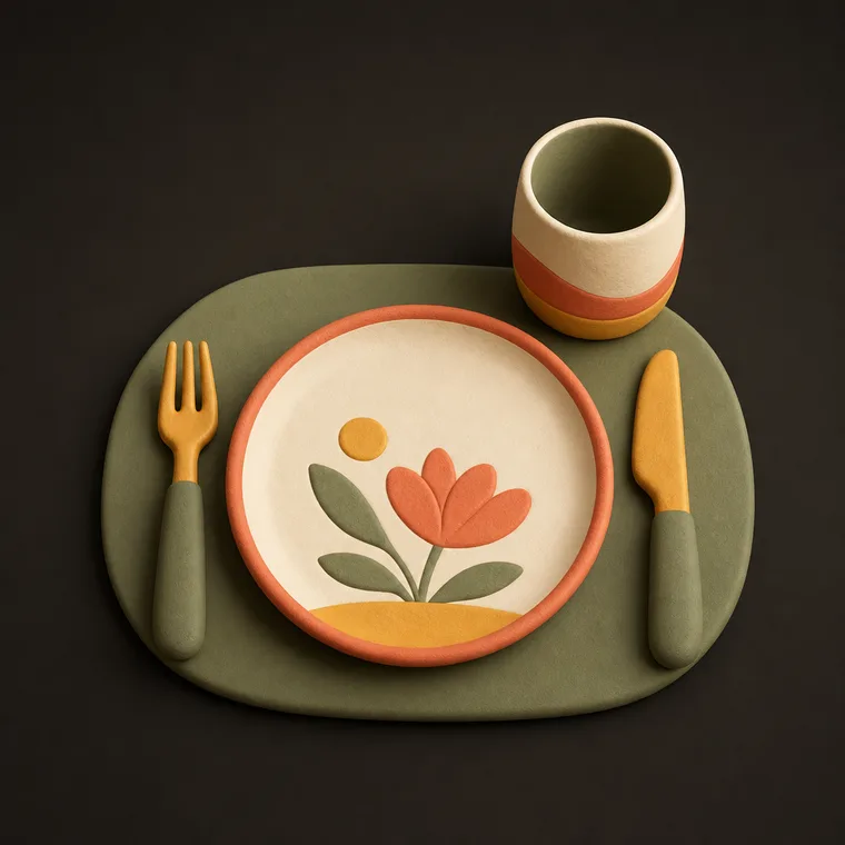 Set the table — ChoreCred clay illustration