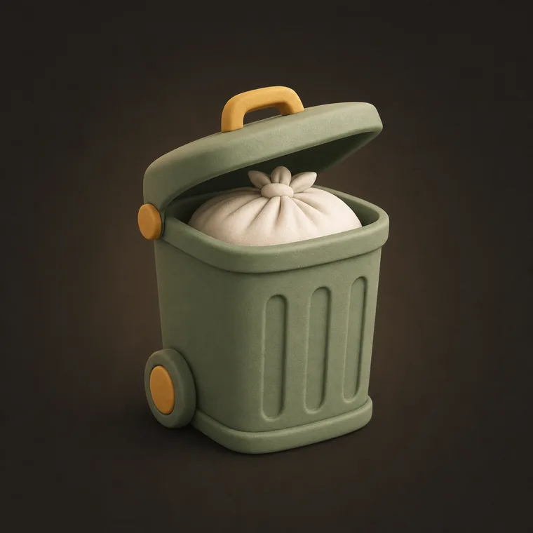 Take out trash — ChoreCred clay illustration