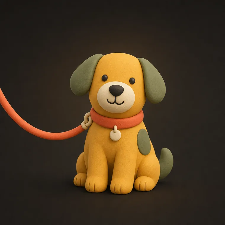 Walk the dog — ChoreCred clay illustration