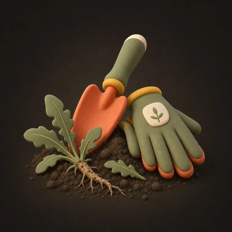 Pull weeds — ChoreCred clay illustration