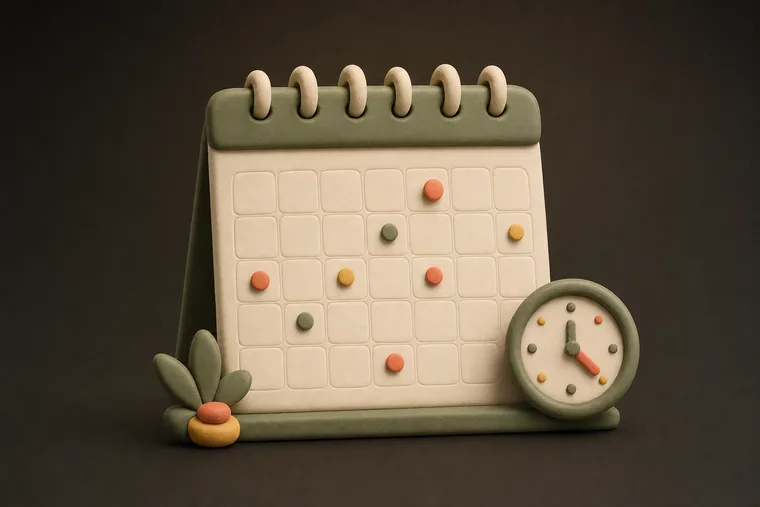 Family calendar — ChoreCred clay illustration