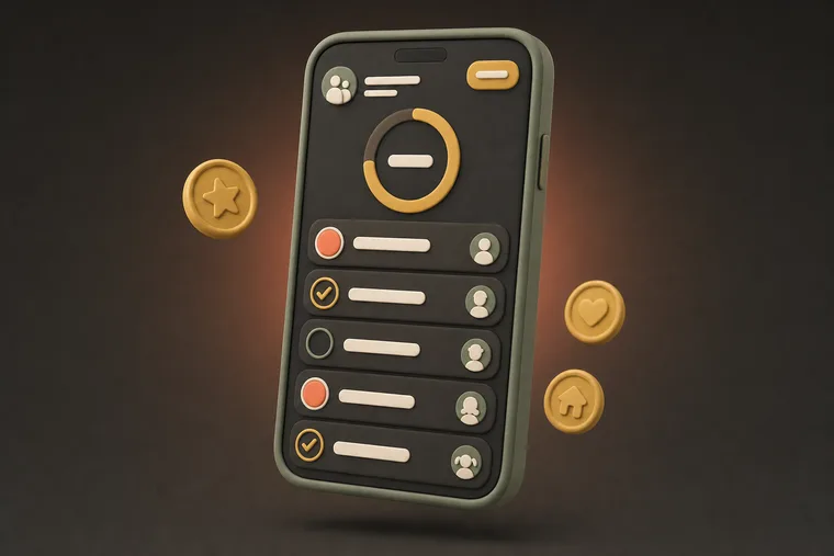 App preview — ChoreCred clay illustration