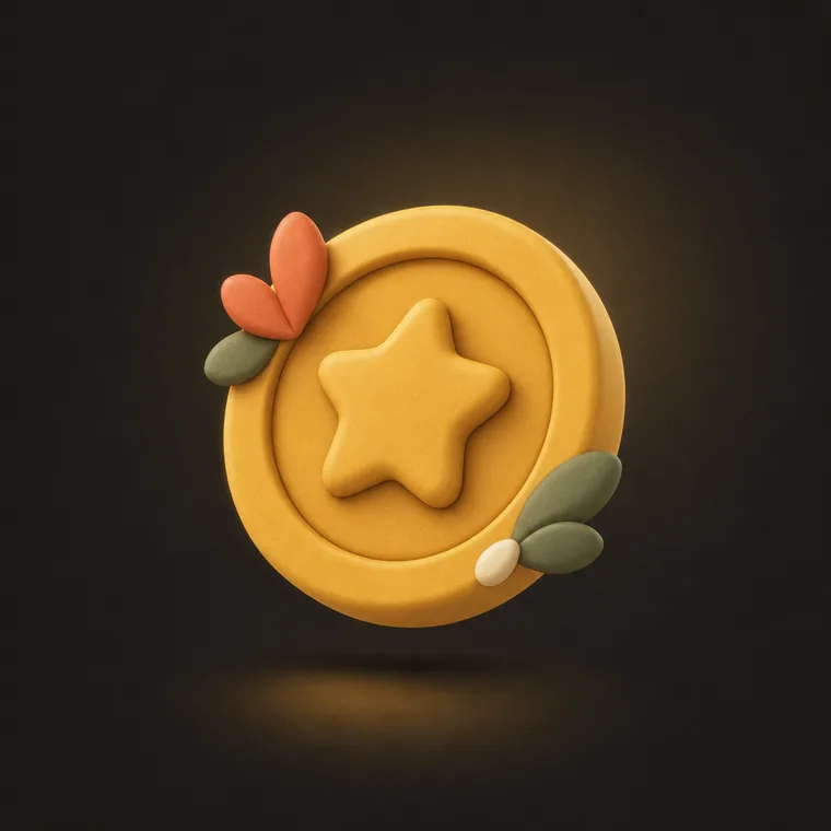 Reward token — ChoreCred clay illustration