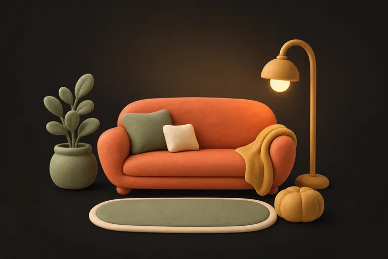 Calm home — ChoreCred clay illustration
