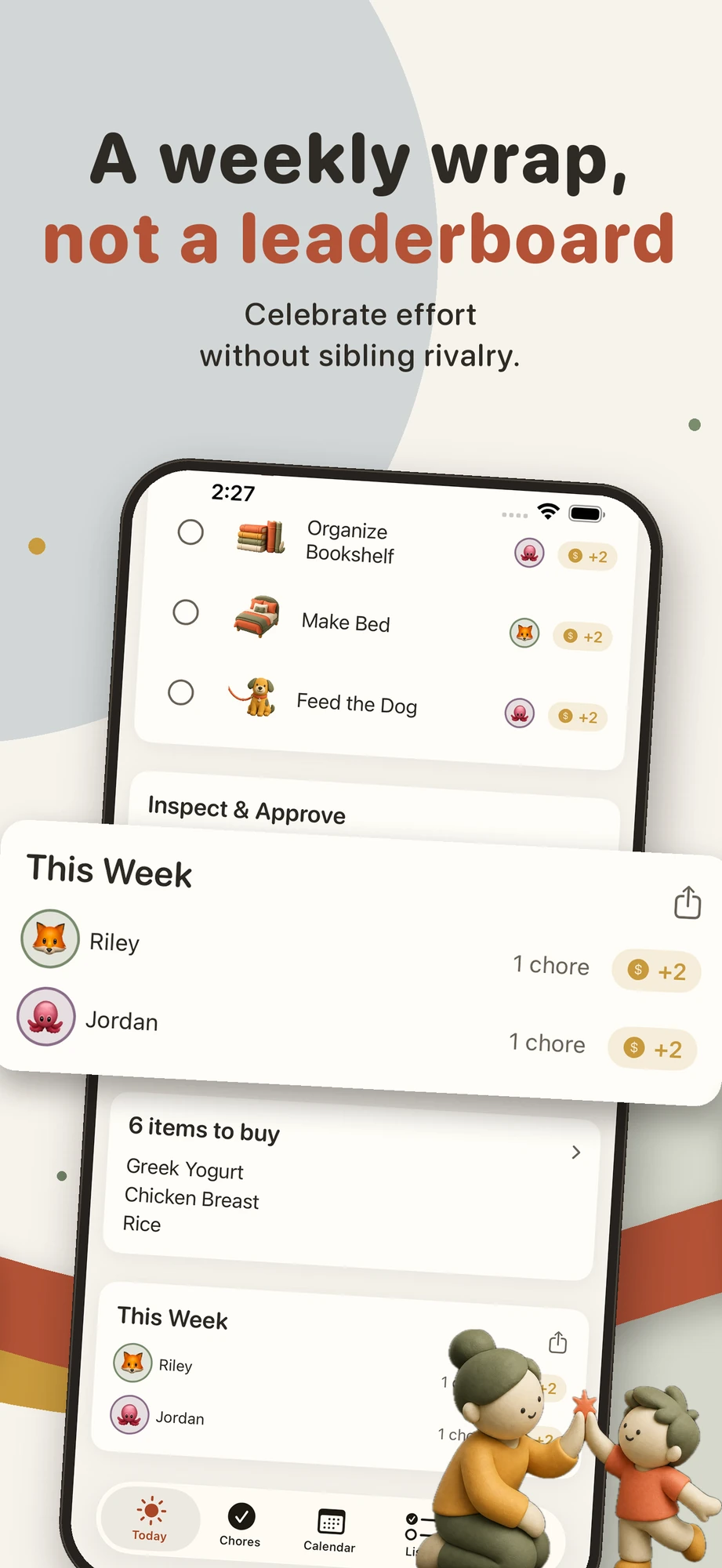 A weekly wrap, not a leaderboard—weekly summary of each child’s effort