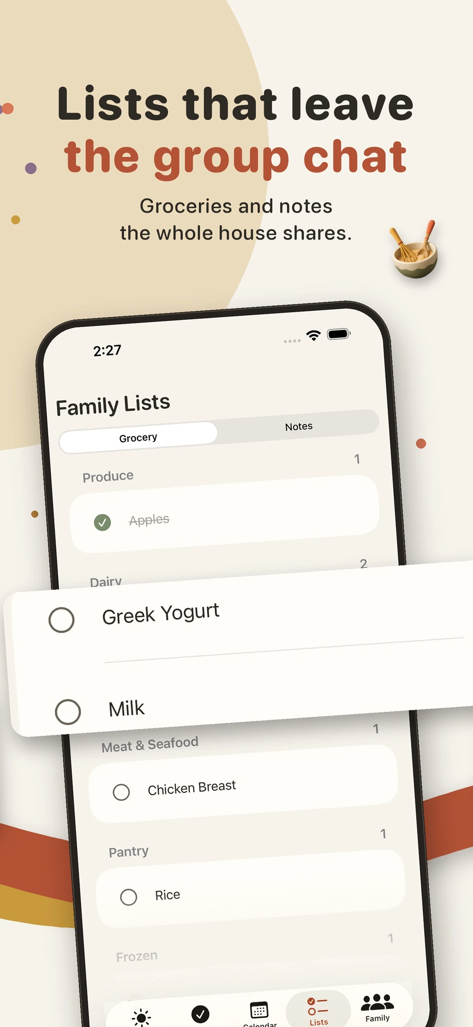 Lists that leave the group chat—shared grocery and family lists